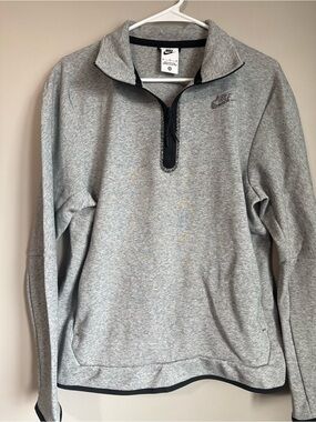 Nike Heather Gray Half-Zip Pullover with Speckled Logo Size M